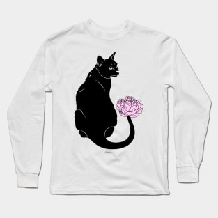 Flower Cat Pink Long Sleeve T-Shirt